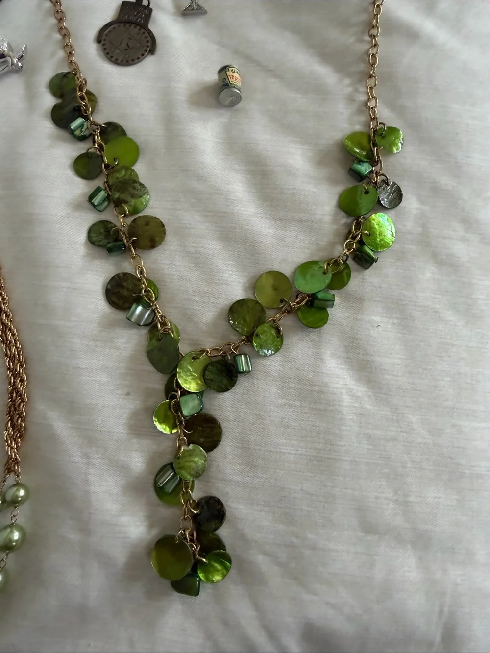 Haskell Green Disc Chain Necklace - Statement Women’s Jewelry bundle